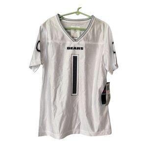 NFL Justin Fields Chicago Bears Girls Jersey Large 10/12 White Silver NWT